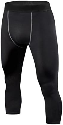 Mens Football 3/4 Pants Long Pants Athletic Compression Shorts Thermal Underwear