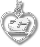 Central Michigan Chippewas Motion C Heart Pendant - Sterling Silver Jewelry
