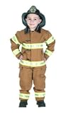 Jr Fire Fighter Suit (Tan) w/ Helmet Child Costume Ages 8-10 (BFFT-810)