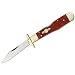 German Bull Knives 112RPB Little Leopard Folding Guard Lockback Knife with Red Pick Bone Handles
