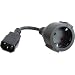 netSells� Netzkabel * Kaltger�te Stecker / Schuko Buchse * Kabel f�r USV * schwarz * Gesamtl�nge 0,23 m