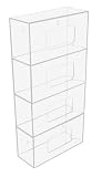 TrippNT 50850 Clear Acrylic Quadruple Side Loading Glove Box Holder, 10.4