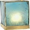 Turquoise Blue Capiz Cube Candle Holder (gold edged)