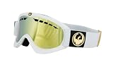 Dragon DXS Snow Goggles - White Frame/Gold Ionized Lens/White with Gold Metal Logo & Leather Patch Strap