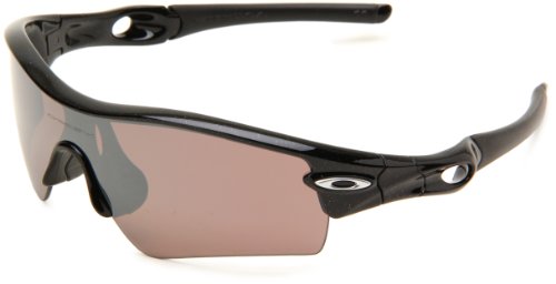 Oakley Mens Radar 26-215 Polarized Shield Sunglasses,Metallic Black Frame/Black & Rose Lens,One Size