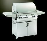 Fire Magic Gas Grills Aurora A540 Natural Gas Grill With Single Side Burner And Rotisserie On Cart