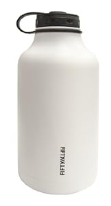 Lifeline 7500WH White Stainless Steel Growler - 64 oz. Capacity