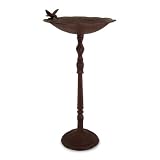 30 Traditional Red Pedestal Birdbath with Thirsty Hummingbird