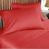 500 TC Ultra Soft Silky  100% Egyptian cotton Elegant Flat Sheet 500 THREADS Olympic Queen Red solid