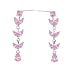 Sterling Silver Fashion Earrings with Pink CZ - Dangling
