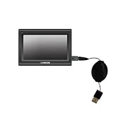 Retractable USB Cable for the Amcor Navigation GPS 4500 with Power Hot Sync and Charge capabilities - Gomadic Brand w/ TipExchange Technology