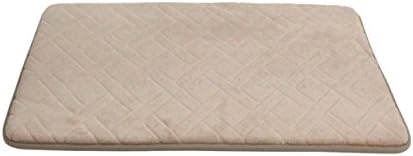 HOME BEYOND 17 x 24-Inch Basket-Weave Memory Foam Bath Mat (Khaki Tan)