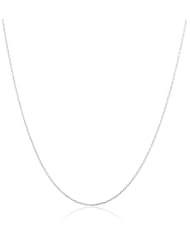 14k Italian White Gold .50mm Rectangular Rolo Link Chain Necklace