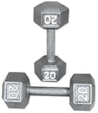 Pair 20 Lb. Cast Iron Hex Dumbbells