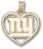 New York Giants 10K Gold ny Heart Pendant