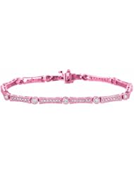 1.5 Carat Diamond Cluster Style Round Bracelet 14K Pink Gold
