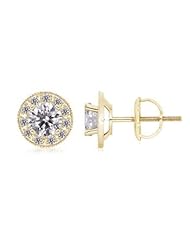 2 ct Solitaire Diamond Stud Earrings in Yellow Gold