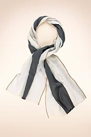 Autograph Silk Blend Block Striped Scarf