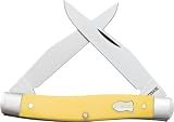 Schrade 77OTY Old Timer Muskrat Knife with 2 Clip Blades, Yellow Delrin Handle
