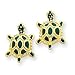14k Green Enameled Turtle Post Earrings title=