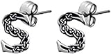 Celtic Letter "S" Pewter Stud Earrings