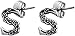 Celtic Letter "S" Pewter Stud Earrings