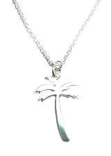 Tashi Sterling .925 Silver Tropical Palm Tree Pendant Necklace