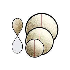 JTL 36 Round Foldable Portable Light Reflector, Gold & White
