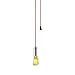 Globe Electric 64917 Edison 1-Light Plug-in Mini Pendant, Brushed Steel Finish, Red Designer Woven Fabric Cord, in-Line On/Off Rocker Switch
