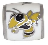 GEORGIA TECH Yellow Jackets BUZZ Logo 925 Silver European College Charm Bead