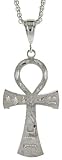 Sterling Silver Ankh Cross Pendant, 2 1/2 in. (63 mm) tall tall