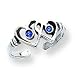 Sterling Silver Antiqued Blue CZ (Cubic Zirconia) Heart Toe Ring