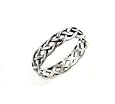 Narrow 4mm Neverending Celtic Knot Sterling Silver Pinky Ring (Size 3,4,5,6,7,8,9,10,11,12,13,14,15,16)