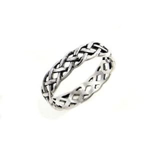 narrow 4mm neverending celtic knot sterling silver pinky ring