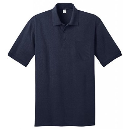 Port & Company Men's Comfortable Knit Pocket Polo Shirt Deep Navy