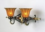 2 Lt Vanity, Cognac finish, Harvest Pumpkin glass