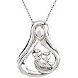 Sterling Silver Inspirational Blessings 2-Child Mother Necklace