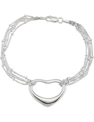 Heart Fashion Bracelet Sterling Silver 07.00 Inch Brc728