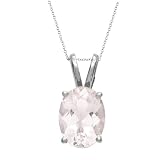 14k White or Yellow Gold 8x6mm Oval Cut Morganite Pendant