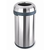 SIMPLEHUMAN Stainless Steel Bullet Waste Containers- Wide Opening - Stainless steel