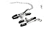 Ball Gag and Chained Nipple Clamps with adjustable pressure (Style2 Black)