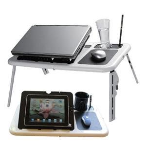 Laptop Table w/fan Wh/Bl