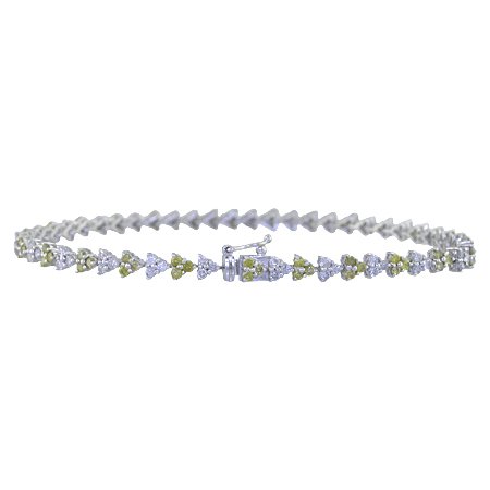 3 Ct Yellow & White Diamond Tennis Bracelet White Gold