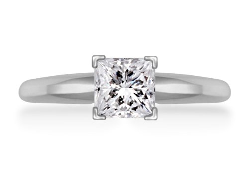 GIA Certified 3.04 cttw, E Color, VVS2 Clarity Four Prong Princess Pre-Set Diamond Solitaire Ring In 14K White Gold