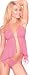 Plus Size Micro Mini Babydoll w/ G-String in Rose 1x