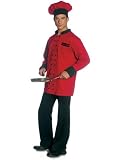 Mens Red Chef Coat Hat Costume Cook Theatre Costumes theater Costume 2 Piece Set