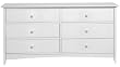 Hawthorne 44"w Six drawer Dresser, 25"Hx44"W, WHITE