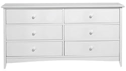 Hawthorne 44"w Six drawer Dresser, 25"Hx44"W, WHITE