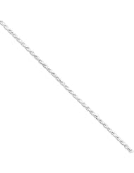 2.25 mm, Sterling Silver, Diamond-cut Rope Chain - 8 inch