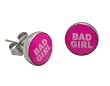 Bad Girl Logo Earrings - 9mm - Sold as a Pair